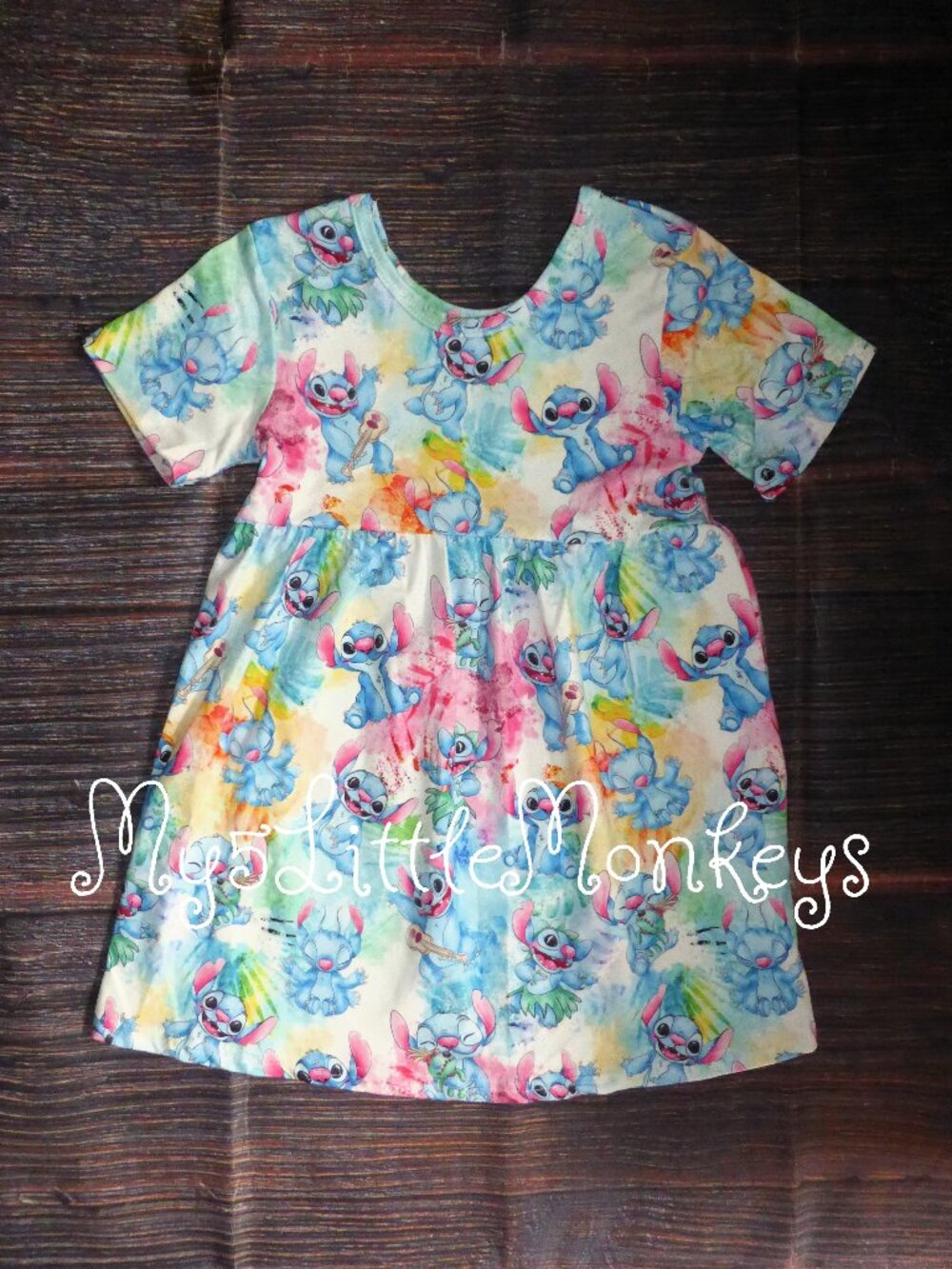 Boutique Stitch Cartoon Girls Sleeveless Dress - Picture 1 of 3